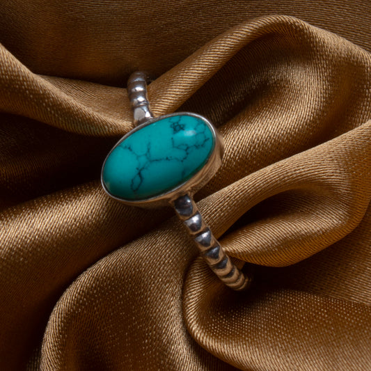 925 Sterling Silver Turquoise Gemstone Ring |  Fine Silver Jewelry | Handcrafted Gift