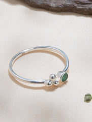 925 Sterling Silver Emerald Ring for Women Handmade Gemstone Ring Adjustable Statement Jewelry Birthday Gift