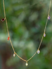 925 Sterling Silver Gold Plated Chakra Necklace for Women