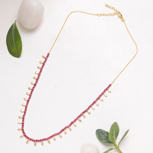 925 Sterling Silver Gold Plated  Ruby Pendant Necklace with 18" Chain for Women | Gemstone Jewelry | Fashion Gift for Her