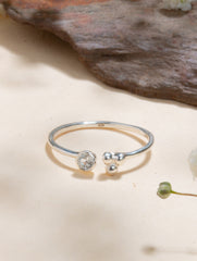 925 Sterling Silver Zircon Ring for Women Handmade Gemstone Ring Adjustable Statement Jewelry Birthday Gift