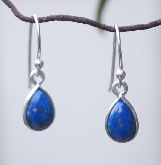 925 Sterling Silver Lapis Lazuli Earrings for Women |  Blue Gemstone Earrings | Elegant Handmade Silver Jewelry Gift