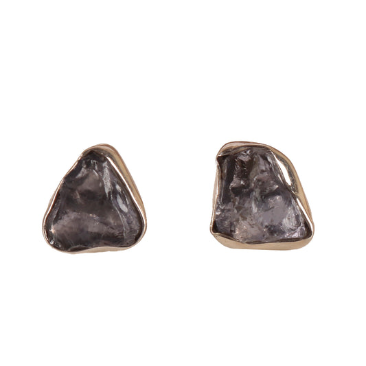 Fusionari 925 Silver Raw Iolite Stud Earrings | Handmade Natural Stone: Uncut Iolite Stone | Lightweight Women’s Jewelry