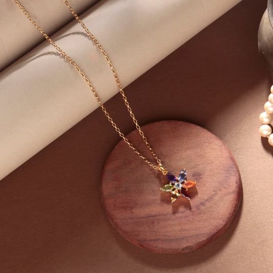 925 Sterling Silver Gold Plated Chakra Pendant with 18" Chain for Women, Healing Gemstone Handcrafted Jewelry