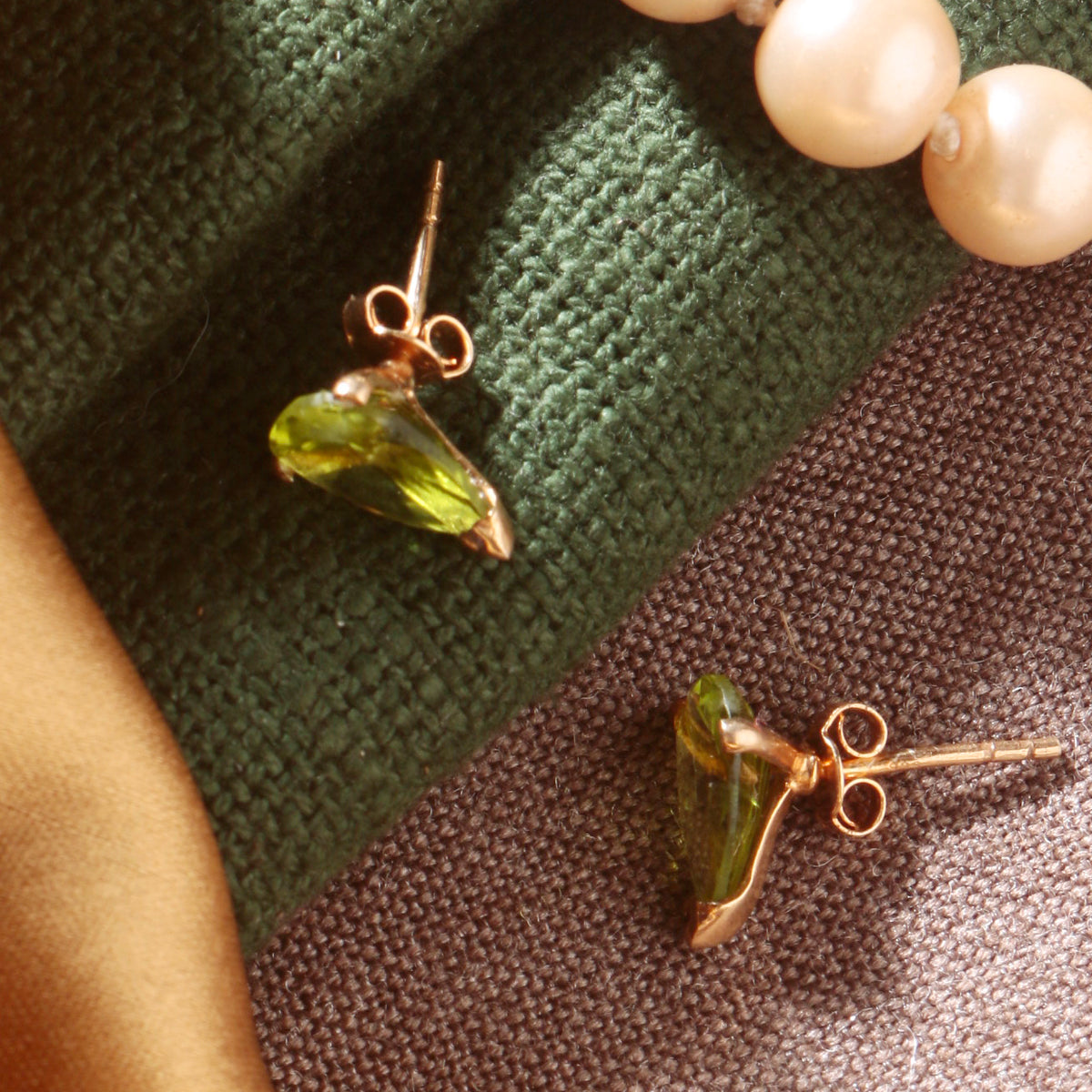 925 Sterling Silver Gold Plated Peridot Earrings for Women | Natural Peridot Gemstone Jewelry | Elegant Gift