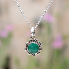 925 Sterling Silver Emerald Pendant with 18" Chain for Women | Sky Blue Gemstone Jewelry | Luxury Party Wear