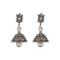 925 Sterling Silver Textured Earrings Jhumka for Women | Handmade Artisan Everyday Style