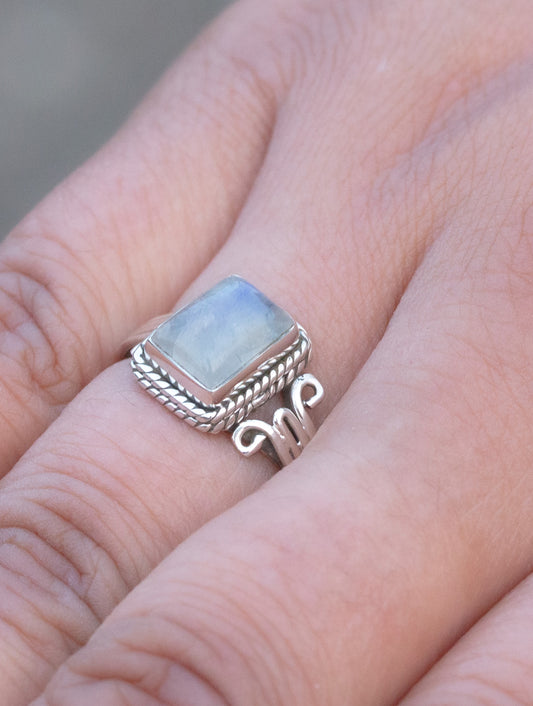 925 Sterling Silver Moonstone Ring for Women Handmade Gemstone Ring Adjustable Statement Jewelry Birthday Gift
