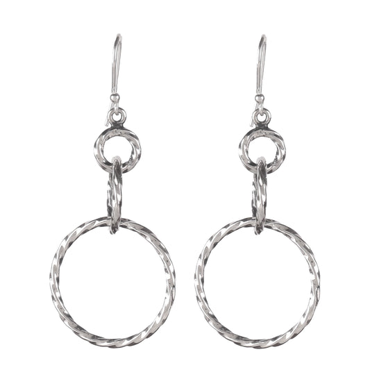 Fusionari 925 Sterling Silver Earrings | Handmade Minimalist Jewelry | Elegant Timeless Design | Size 5.5x2.5 cm | One Pair