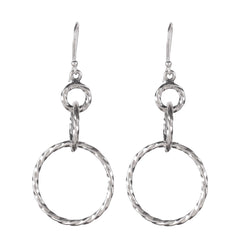 Fusionari 925 Sterling Silver Earrings | Handmade Minimalist Jewelry | Elegant Timeless Design | Size 5.5x2.5 cm | One Pair