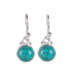 925 Sterling Silver Turquoise Earrings for Women | Sky Blue Gemstone Jewelry | Handcrafted Luxury Gift