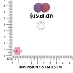 Chameli – Flower Ruby Gold-Plated Silver Stud Earrings