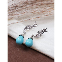 925 Sterling Silver Larimar Gemstone Drop Earrings for Women