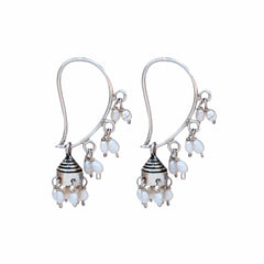 Aamra – Mango Jhumka Pearl Silver Earrings