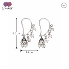 Aamra – Mango Jhumka Pearl Silver Earrings