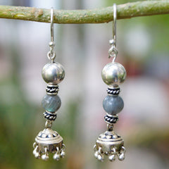 Meghmala Labradorite Silver Drop Earrings