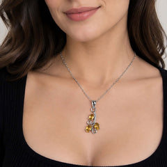 925 Silver Handmade Citrine Oval Gemstone Pendant with Leaf Curve Design