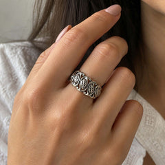925 Silver Ring Braided Interwoven Textured Band Design
