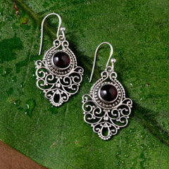 Vallari – Garnet Filigree Drop Earrings