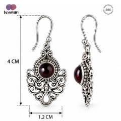 Vallari – Garnet Filigree Drop Earrings
