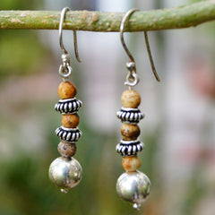Jasper Silver Earring