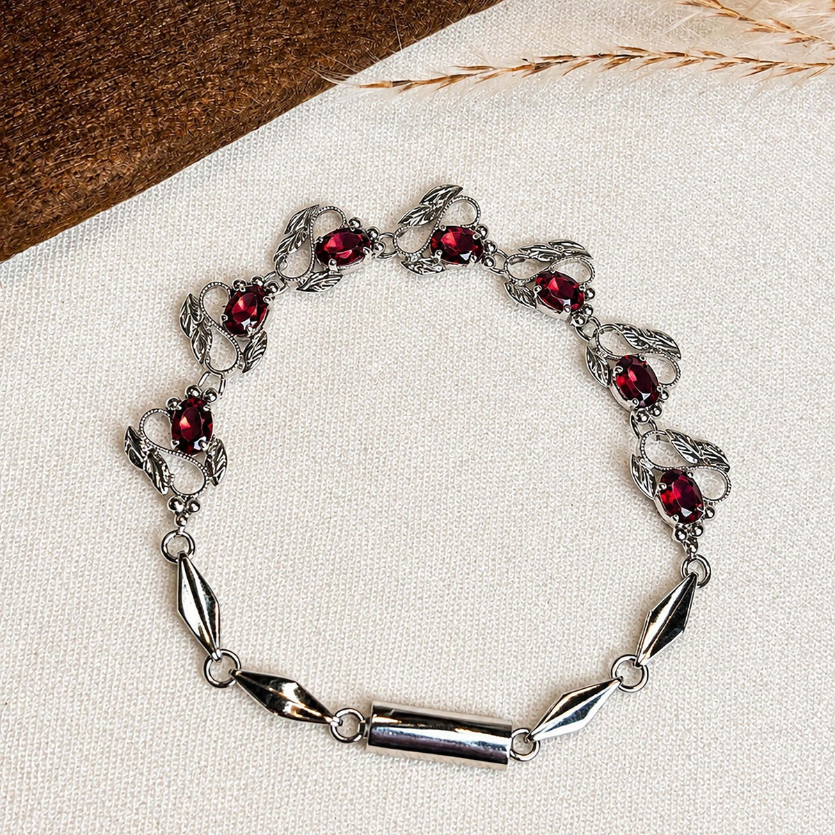 Padmavali - Garnet Link Bracelet