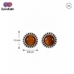 Golika – Tiger Eye Silver Earrings