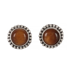 Golika – Tiger Eye Silver Earrings