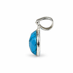 925 Silver Turquoise Gemstone Round Pendant