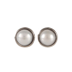 925 Sterling Silver Pearl Eartops for Women | Cream Gemstone Jewelry | Handcrafted Elegant Gift