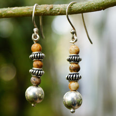 Jasper Silver Earring