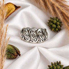 925 Silver Ring Braided Interwoven Textured Band Design