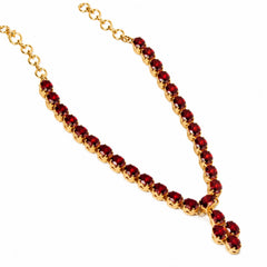 Aheli – Garnet Silver Gold Plated Necklace
