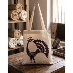 Handmade White Flex Cotton Tote Bag with Peacock Embroidery Shoulder Bag | Maroon