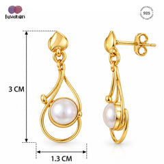 Swara – Pearl Gold-Plated Drop Earring