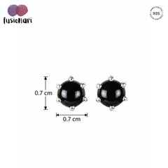Bindi – Black Onyx Silver Stud Earrings