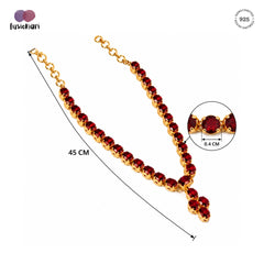Aheli – Garnet Silver Gold Plated Necklace
