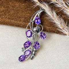 Alankara - Amethyst Floral Brooch
