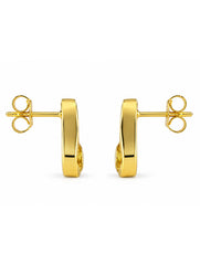 925 Sterling Silver Citrine Gemstone Stud Earrings for Women, Yellow Stone Curved Design Jewellery