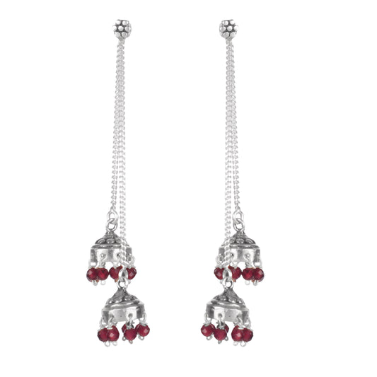 925 Sterling Silver Garnet Earrings for Women | Authentic Silver Jewelry| Handcrafted Elegant Gift