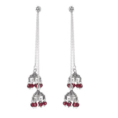 925 Sterling Silver Garnet Earrings for Women | Authentic Silver Jewelry| Handcrafted Elegant Gift
