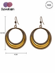 925 Sterling Silver Round Hoop Drop Earrings