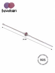 925 Sterling Silver Garnet Gemstone Floral Design Bracelet for women & Girls