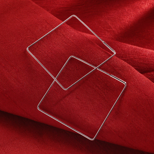 Fusionari 925 Sterling Silver Earrings | Handmade Minimalist Jewelry | Elegant Timeless Design | Size 3.4 cm | One Pair