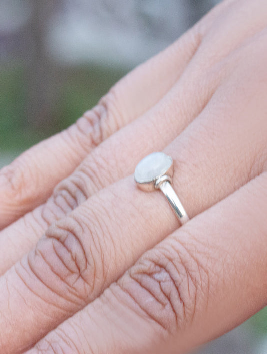 925 Sterling Silver Moonstone Ring for Women Handmade Gemstone Ring Adjustable Statement Jewelry Birthday Gift