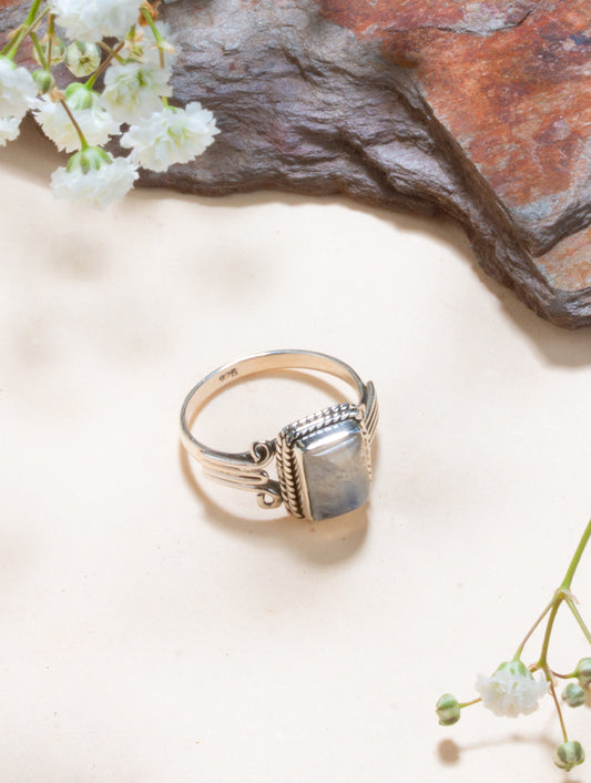 925 Sterling Silver Moonstone Ring for Women Handmade Gemstone Ring Adjustable Statement Jewelry Birthday Gift