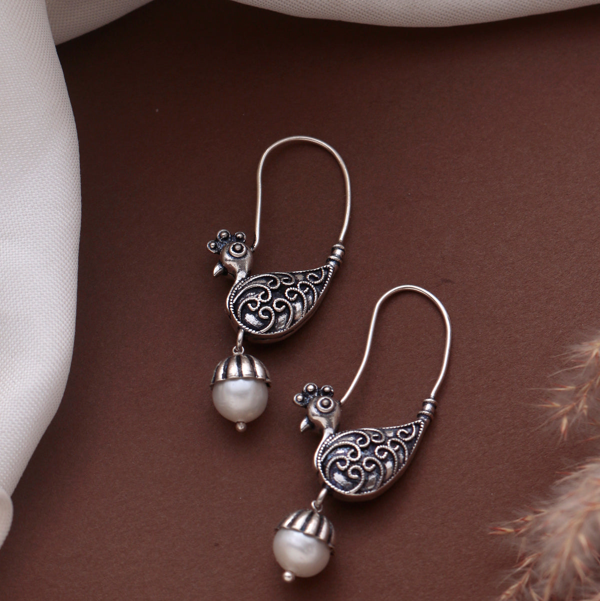 Fusionari 925 Sterling Silver Pearl Earrings for Women | Classic Cream Gemstone Jewelry | Elegant Handcrafted Gift