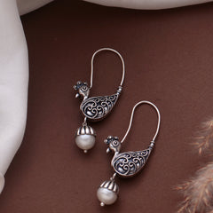 Fusionari 925 Sterling Silver Pearl Earrings for Women | Classic Cream Gemstone Jewelry | Elegant Handcrafted Gift