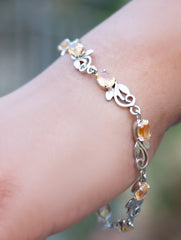 925 Sterling Silver Citrine Bracelet for Women Handmade Gemstone Bracelet Elegant Jewelry Gift for Her