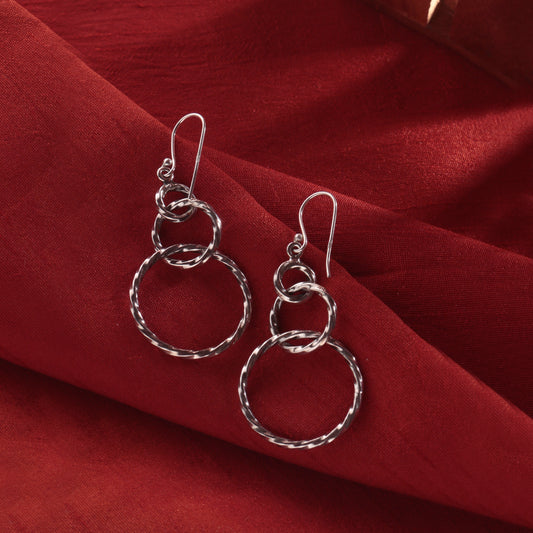 Fusionari 925 Sterling Silver Earrings | Handmade Minimalist Jewelry | Elegant Timeless Design | Size 5.5x2.5 cm | One Pair